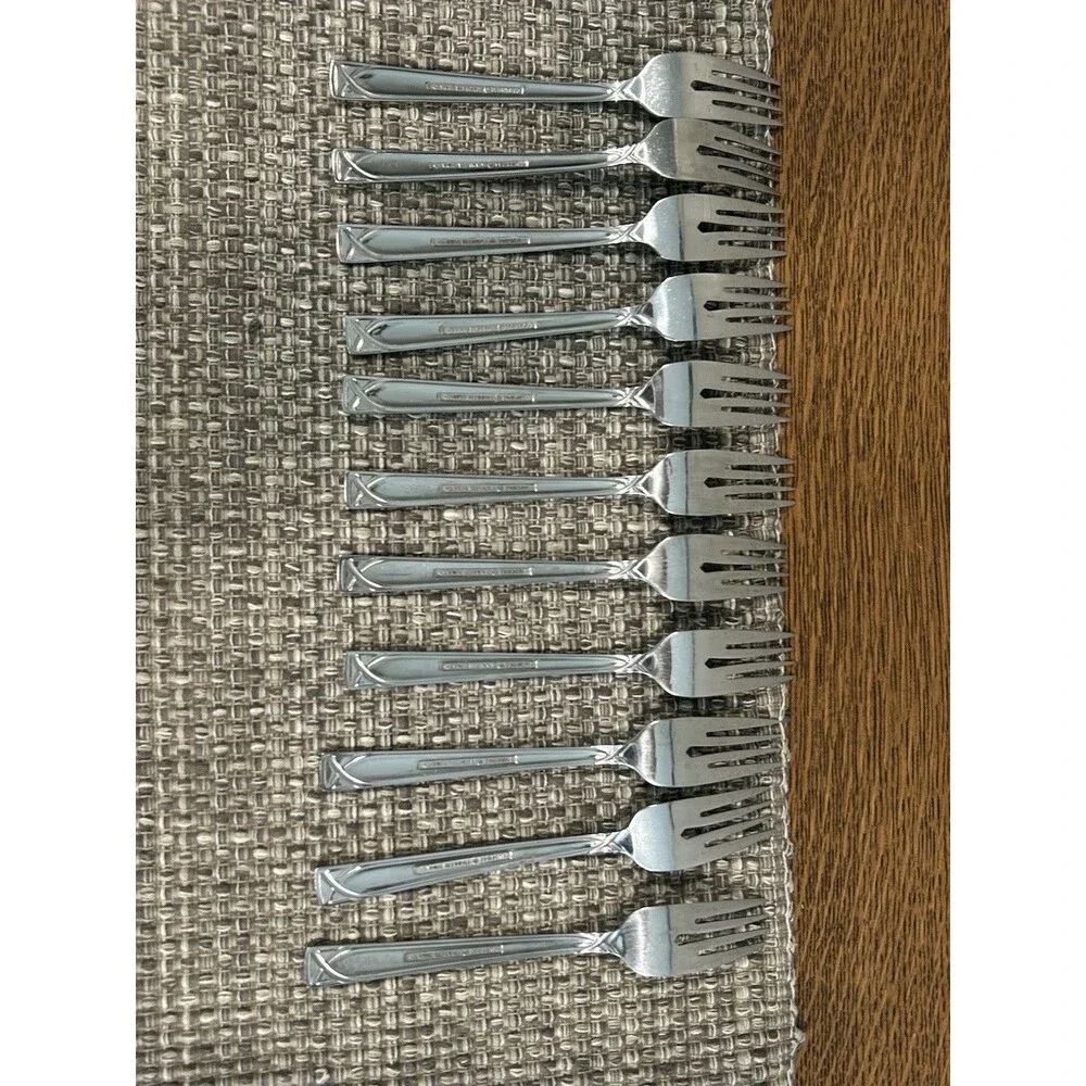 Cambridge Crossroad Sand Salad Forks Dessert Forks Set Of 11 Stainless Steel